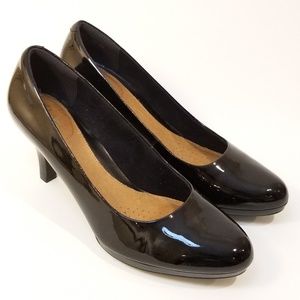 Clarks Black Patent Leather Heels